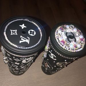Reusable 40oz black bling cup